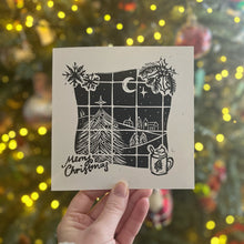 Load image into Gallery viewer, Hand Printed &#39;Cottage Window&#39; Christmas Cards