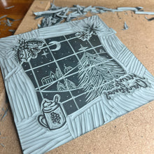 Load image into Gallery viewer, Hand Printed &#39;Cottage Window&#39; Christmas Cards