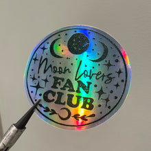 Load image into Gallery viewer, Moon Lovers Fan Club Holographic, Die Cut, Vinyl Sticker