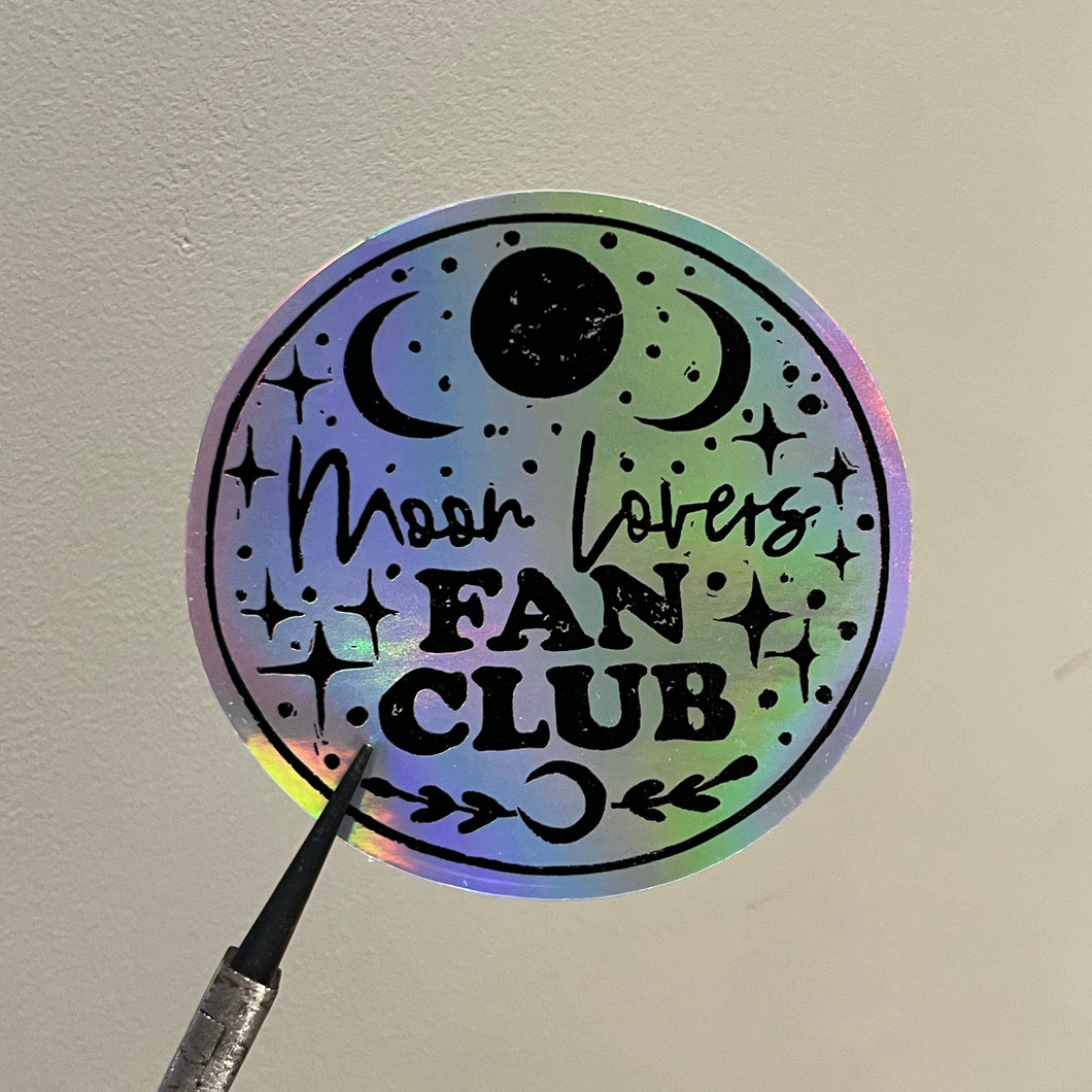 Moon Lovers Fan Club Holographic, Die Cut, Vinyl Sticker