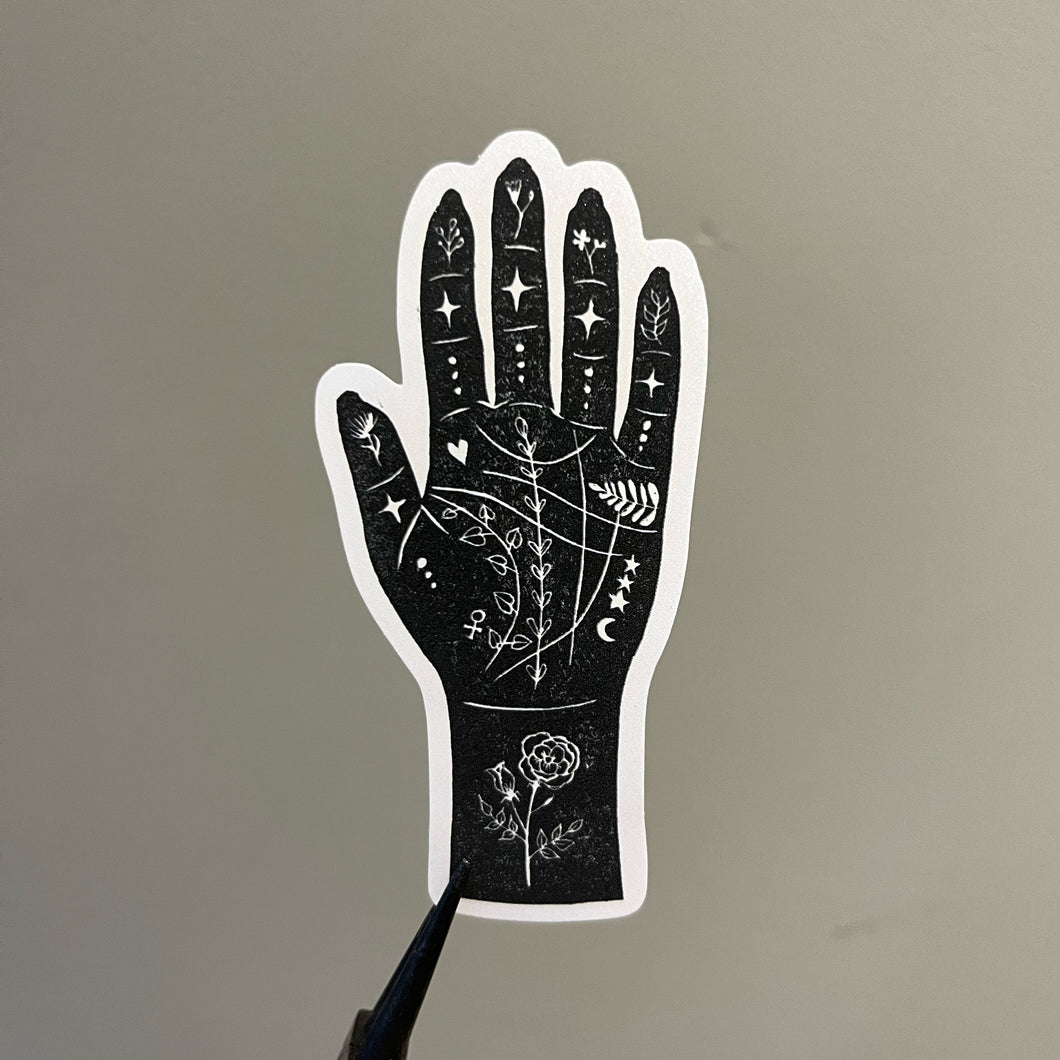 Fate Palmistry Hand Die Cut Vinyl Sticker